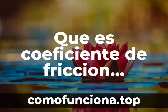 Qué es la teoría cinética corpuscular 3 Que es coeficiente de friccion cinetica en fisica