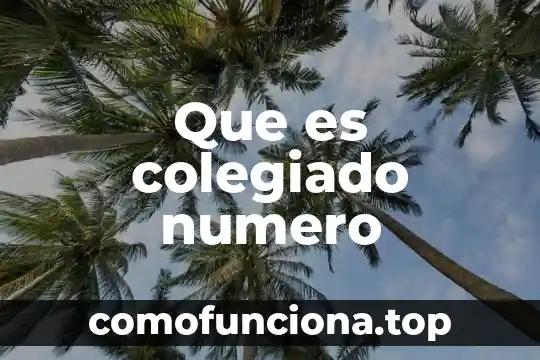 Qué es un número de convenio 6 Que es colegiado numero