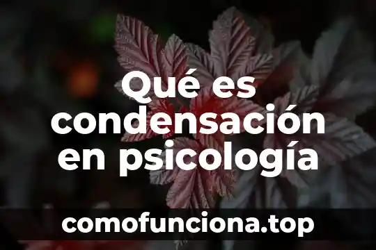 Qué es condensación basado en termodinámica 5 Qué es condensación en psicología