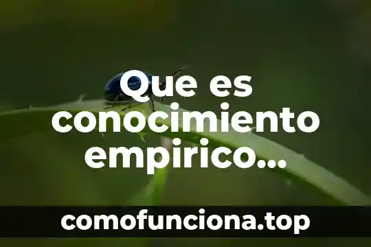 Que es el conocimiento empirico collages 8 Que es conocimiento empirico intuitivo