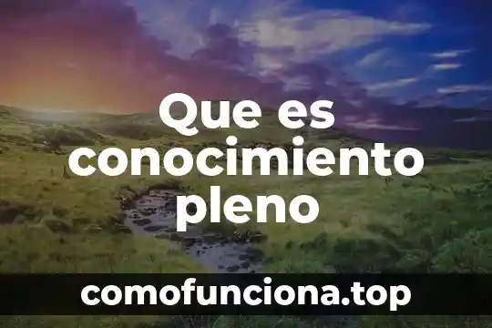 Que es el nivel de conocimiento y sus clasificaciones 4 Que es conocimiento pleno