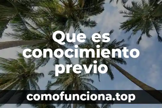 Que es conocimiento de nombres 4 Que es conocimiento previo