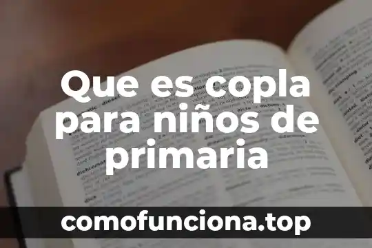Por que es buena saber los nombres de los niños 6 Que es copla para niños de primaria