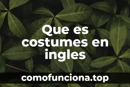 Que significa en español poss wpn que es en ingles 6 Que es costumes en ingles