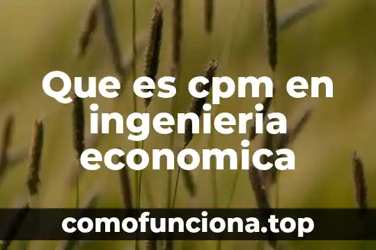 Que es la ingenieria de procesos planta uaeh 4 Que es cpm en ingenieria economica