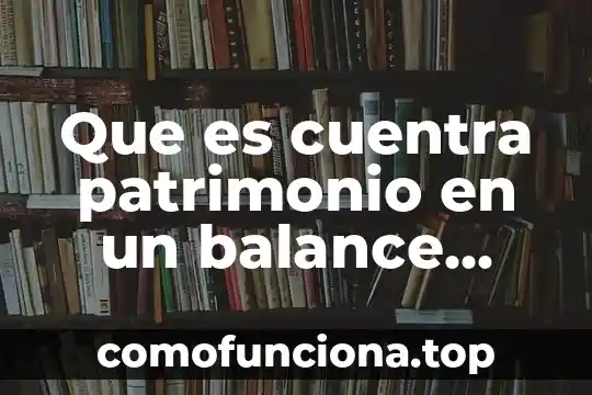 Qué es un medio general de cambio 8 Que es cuentra patrimonio en un balance general