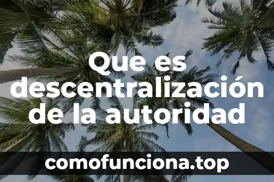 Que es una politica de descentralizacion 3 Que es descentralización de la autoridad