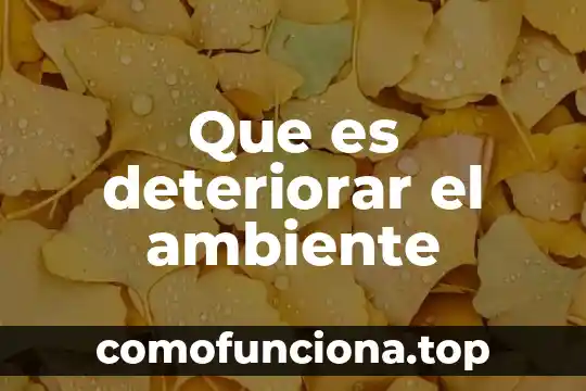 Que es un ambiente geologico 4 Que es deteriorar el ambiente