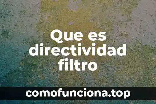Qué es el patrimonio cultural nacional 6 Que es directividad filtro