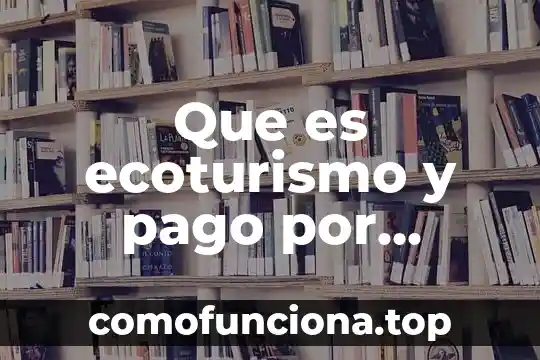 Servicios logísticos que es 3 Que es ecoturismo y pago por servicios ambientales