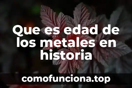 Que es el cine trabajo de historia 5 Que es edad de los metales en historia