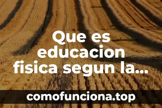 Qué es en física nodo 3 Que es educacion fisica segun la fiep