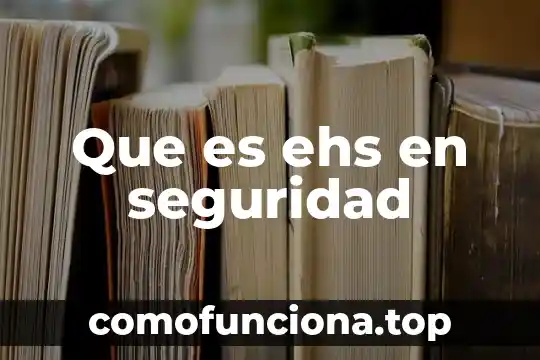 Seguridad cibernética 6 Que es ehs en seguridad