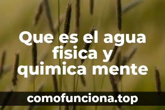 Que es tenencia a la fisica 3 Que es el agua fisica y quimica mente