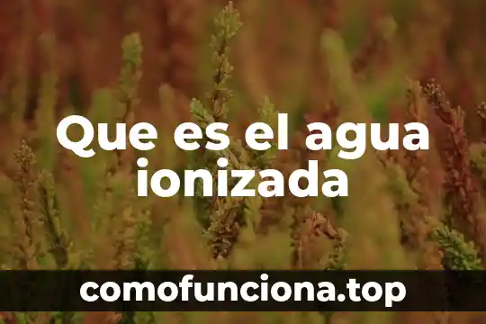 Que es irrigacion agua 6 Que es el agua ionizada