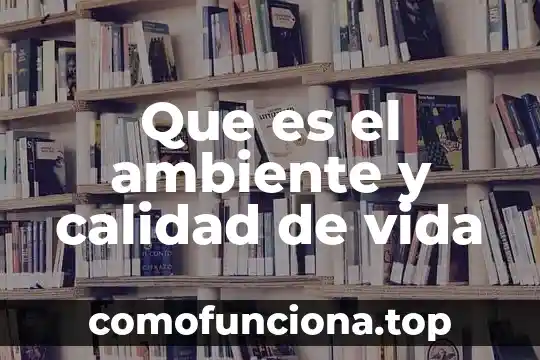 Que es de por vida significado 4 Que es el ambiente y calidad de vida