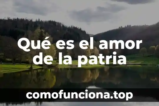 Que es identidad y amor a la patria 6 Qué es el amor de la patria