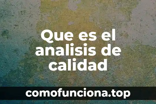 Que es el analisis de datos en una tesis 7 Que es el analisis de calidad