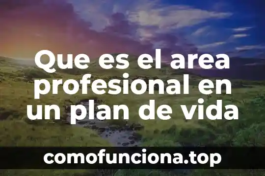 Ensayo de que es ser profesional 7 Que es el area profesional en un plan de vida