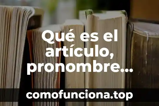 Como saber que es adjetivo 5 Qué es el artículo, pronombre, adjetivo, nombre o sustantivo