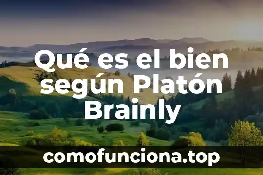 Qué es la teoría política de platón 8 Qué es el bien según Platón Brainly