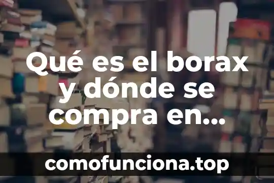 Qué es número de referencia PM0000000 8 Qué es el borax y dónde se compra en México
