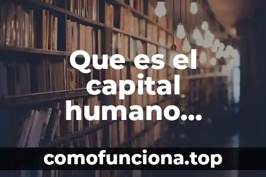 Que es el ser humano con tus propias palabras 3 Que es el capital humano propias palabras