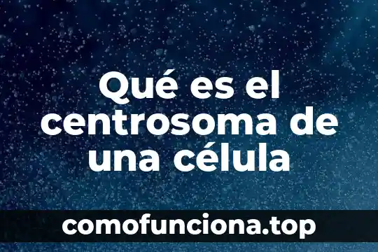 Qué es una célula UNAM 6 Qué es el centrosoma de una célula