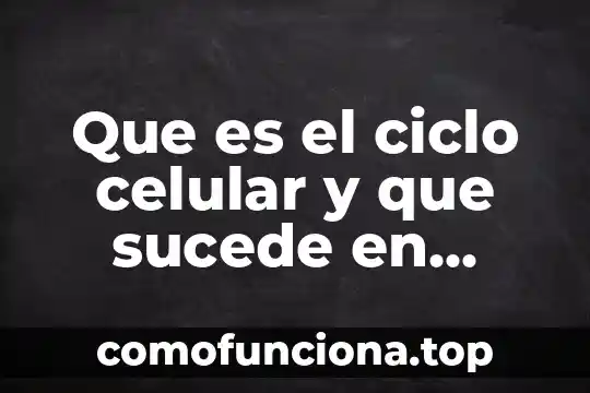 Qué es la teoría celular postulados 3 Que es el ciclo celular y que sucede en cada etapa