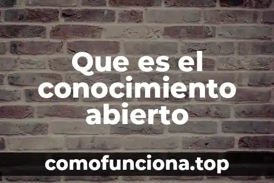 Que es una sociedad mercantil de carácter abierto 5 Que es el conocimiento abierto