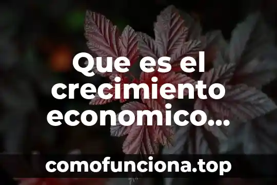 Qué es índice de crecimiento económico 4 Que es el crecimiento economico macroeconomia