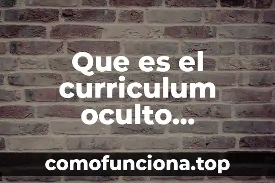 Que es patentes y publicaciones en un curriculum 5 Que es el curriculum oculto ejemplos