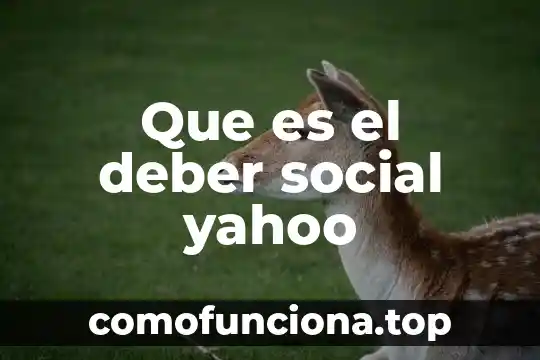 Que es el deber ser y ser 5 Que es el deber social yahoo