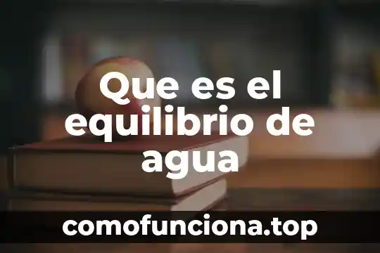 ¿Qué es el número NIS del agua? 3 Que es el equilibrio de agua