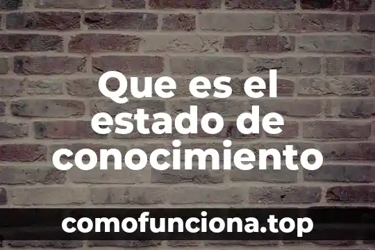 Que es conocimiento lógico 4 Que es el estado de conocimiento