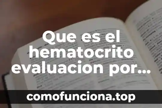 Que es un argumento y para quenos sirve 7 Que es el hematocrito evaluacion por lboratorio