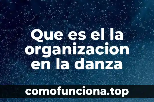 Que es la organizacion ventaja 4 Que es el la organizacion en la danza