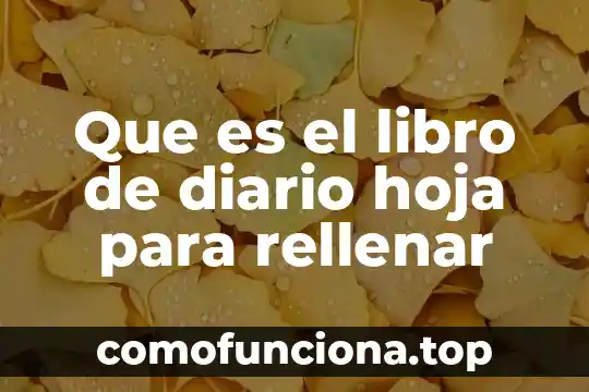 Significado que es un diario de clases 5 Que es el libro de diario hoja para rellenar
