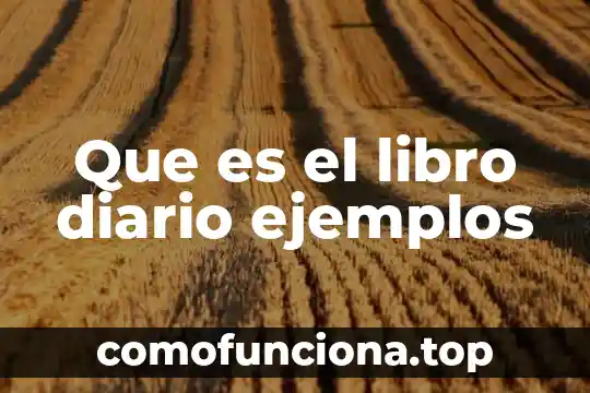 Significado que es un diario de clases 7 Que es el libro diario ejemplos