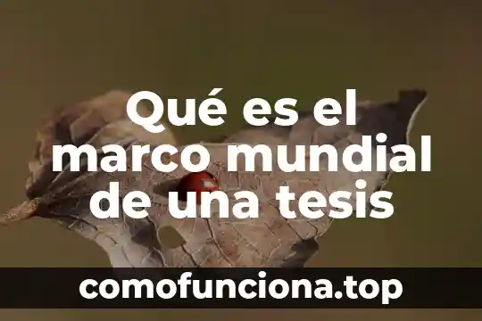 Marco conceptual tesis que es 8 Qué es el marco mundial de una tesis