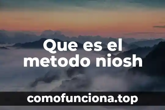 Método de Newton-Raphson que es 8 Que es el metodo niosh