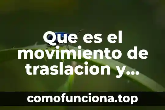 Qué es movimiento de rotación y traslación cinemática 3 Que es el movimiento de traslacion y sus efectos