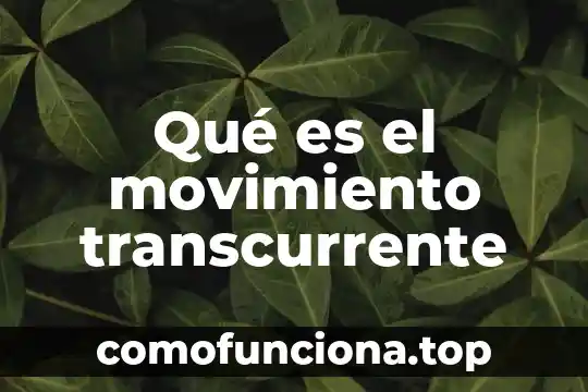 Que es movimiento en el entorno 3 Qu茅 es el movimiento transcurrente