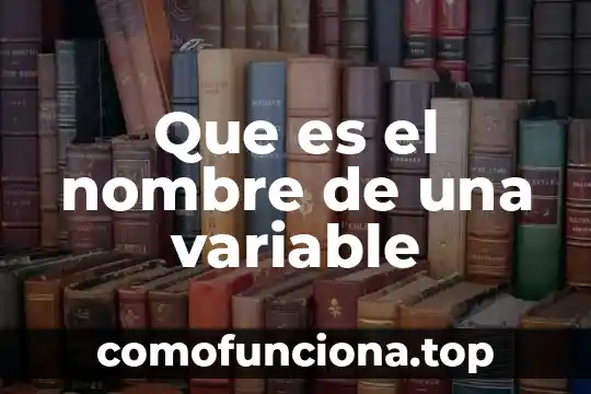 Que es una variable cuandi utilizamos 6 Que es el nombre de una variable