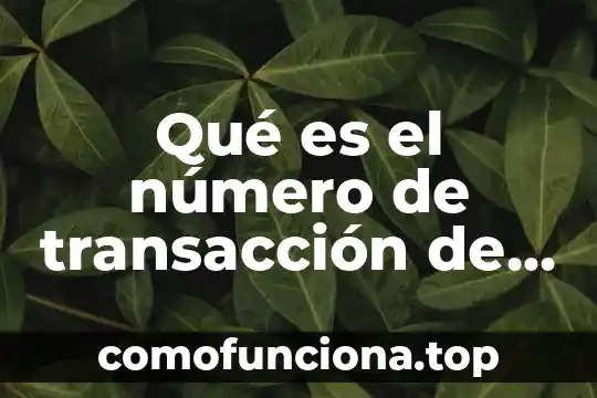 Que es un mercado generico 6 Qué es el número de transacción de Mercado Libre