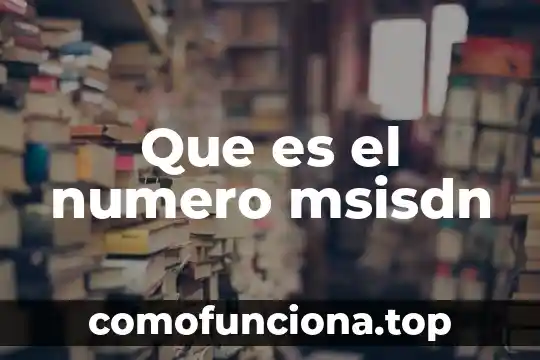 Número e que es 3 Que es el numero msisdn