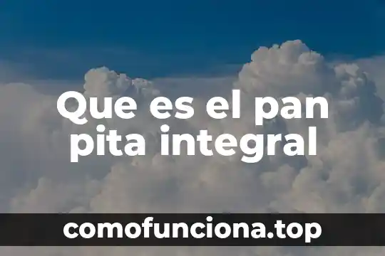 Feria cultural que es 8 Que es el pan pita integral