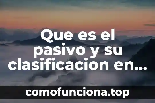 Que es ser un lider pasivo 3 Que es el pasivo y su clasificacion en contabilidad