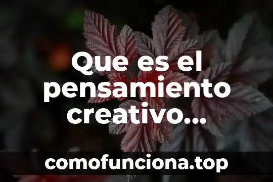 Conocimiento y pensamiento para que es importancia 8 Que es el pensamiento creativo organizadores graficos