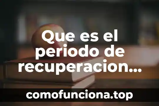 Que es un proyecto de inversion 2011 4 Que es el periodo de recuperacion de la inversion descontado